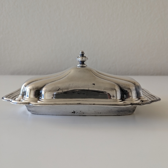 Vintage Chadwick Silver & Glass Butter Dish International Silverplate Co 1587 - Picture 5 of 8